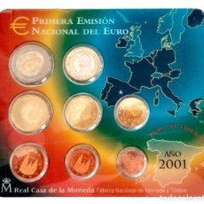 Monedas FNMT: - ESPAÑA CARTERA OFICIAL -BLISTER- F.N.M.T. AÑO 2001 *PRIMERA EMISION NACIONAL DEL EURO*. Lote 286751023