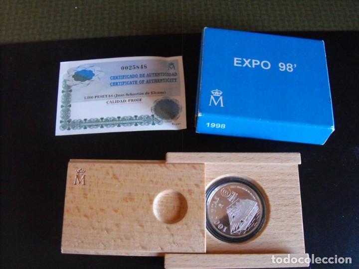 Monedas FNMT: 1000 pts. de plata. Calidad proof. FNMT. EXPO 98 Lisboa.. 1998. Con estuche y certificado. - Foto 1 - 219151005