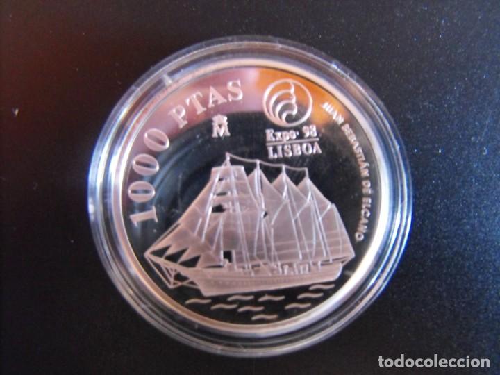 Monedas FNMT: 1000 pts. de plata. Calidad proof. FNMT. EXPO 98 Lisboa.. 1998. Con estuche y certificado. - Foto 2 - 219151005