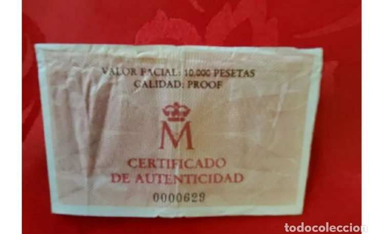 Monedas FNMT: Certificado 10000 pts oro 1990 - Foto 1