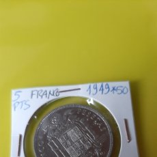 Monedas FNMT: ESPAÑA FRANCISCO FRANCO CAUDILLO ESPAÑA 5 PESETAS MODELO GRANDE 1949*19*50 NUMISMÁTICA COLISEVM. Lote 245755755