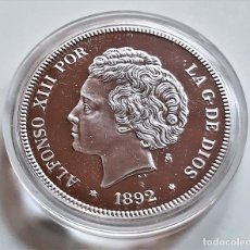 Monedas FNMT: 1892 ESPAÑA 5 PESETAS - ACUÑADA EN PLATA DE LEY 925 - 44.GRAMOS - 45.MM DIAMETRO. Lote 366792951