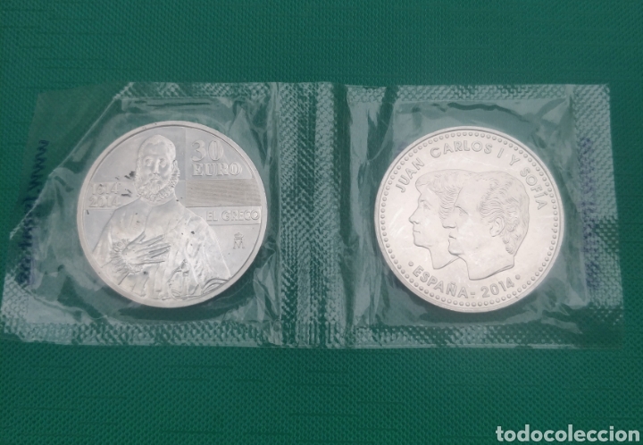 Monedas FNMT: 2 monedas de 30€ serie El Greco 2014 precintadas en blister de la FNMT - Foto 1 - 300822313