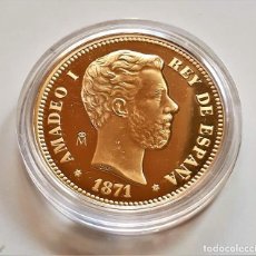 Monedas FNMT: 1871 ESPAÑA 25 PESETAS - PLATA RECUBIERTA EN ORO REAL 24. QUILATES - 13.50.GRAMOS - 33.MM DIAMETRO. Lote 366791261