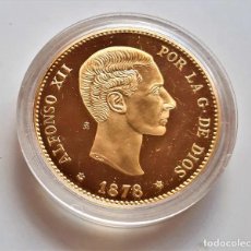 Monedas FNMT: 1878 ESPAÑA 10 PESETAS - PLATA RECUBIERTA EN ORO REAL 24. QUILATES - 13.50.GRAMOS - 33.MM DIAMETRO. Lote 365769051
