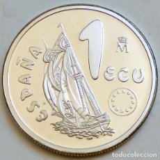 Monnaies FNMT: 1 ECU - JUAN CARLOS I - 1995 - MARINA ESPAÑOLA - 6,72 GRS - PLATA 0.925 - PROOF. Lote 313812498
