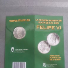 Monedas FNMT: 2014 FELIPE VI 30 EUROS ESPAÑA PLATA FNMT CARTERA. Lote 353847738