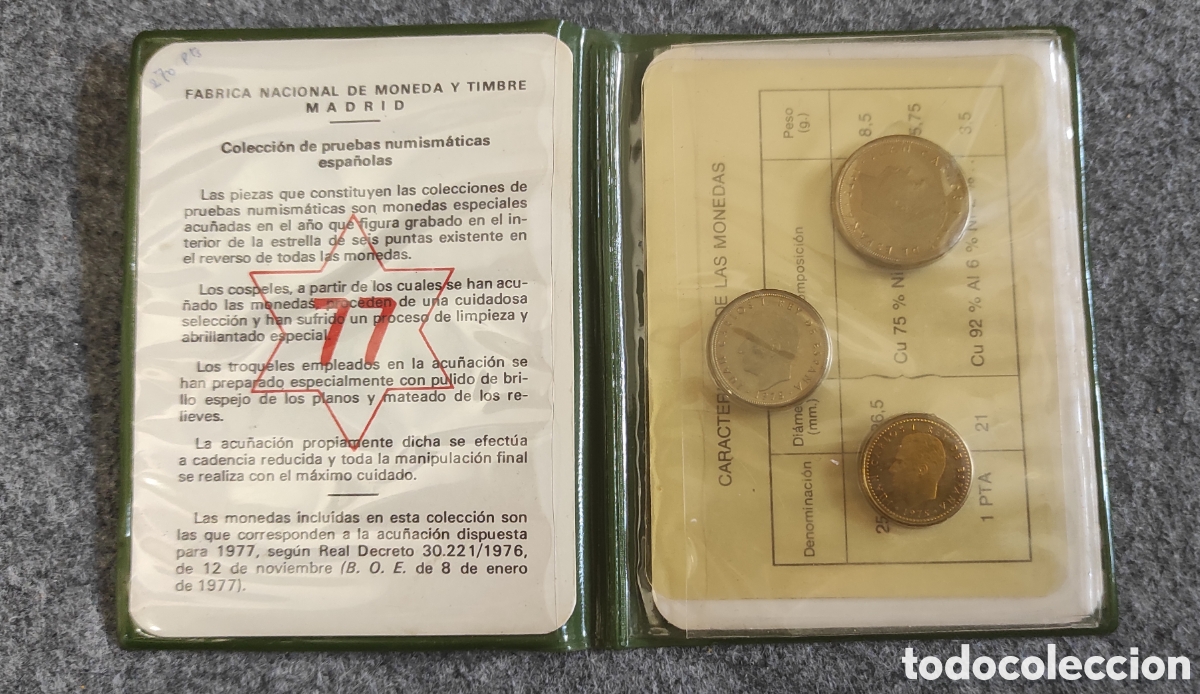Monedas FNMT: Prueba Numism&aacute;tica a&ntilde;o 1977 - Foto 1