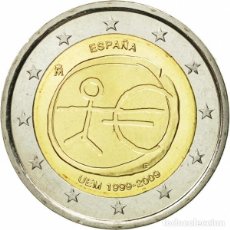 Monedas FNMT: 2 EUROS ESPAÑA 2009 EMU -X ANIVERSARIO EURO- S/C-ENCAPSULADA-ESTRELLAS PEQUEÑAS