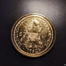 Monedas FNMT: 1762 CARLOS III CHAPADO EN ORO DE 24 KILATES 34 M/M