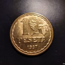 Monedas FNMT: 1937 REPUBLICA 1 PESETA . 32 M/M CHAPADA EN ORO 24 KILATES