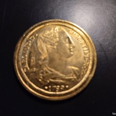 Monedas FNMT: 1789 CARLOS IV . CHAPADA EN ORO DE 24 KILATES . 34 M/M