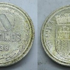 Monete FNMT: REPRODUCCION DE UNA MONEDA DE LA II REPUBLICA 10 CENTIMOS 1938 CASTELLON BAÑO DE PLATA