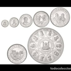 Monedas FNMT: V CENTENARIO 1990: SERIE COMPLETA DE 7 MONEDAS INCLUIDO CINCUENTÍN. 275 GRAMOS DE PLATA