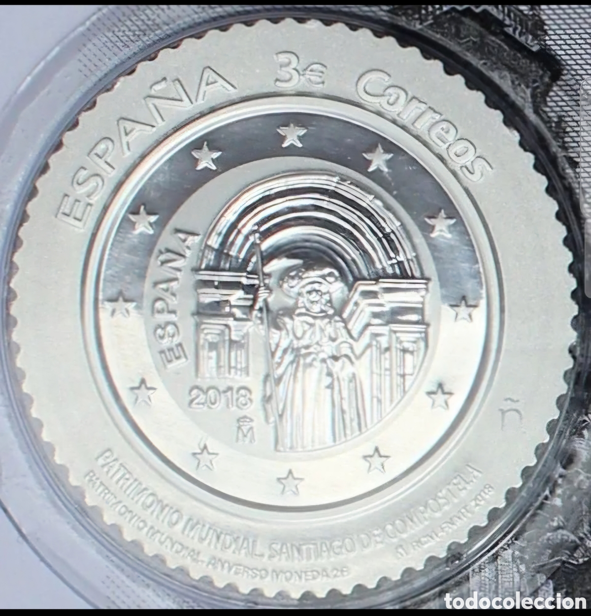 Monedas FNMT: Prueba en plata 3euros santiago de compostela - Foto 1
