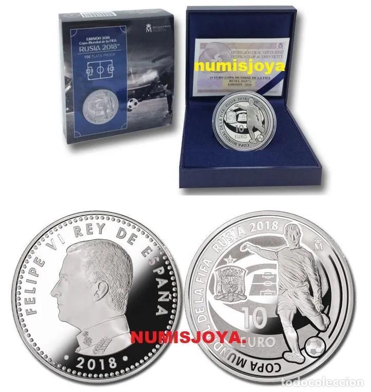 Monnaies FNMT: ESPA&Ntilde;A 10 EUROS PLATA A&Ntilde;O 2018 COPA MUNDIAL DE LA FIFA RUSIA EMISION 2018. MUY RARA.