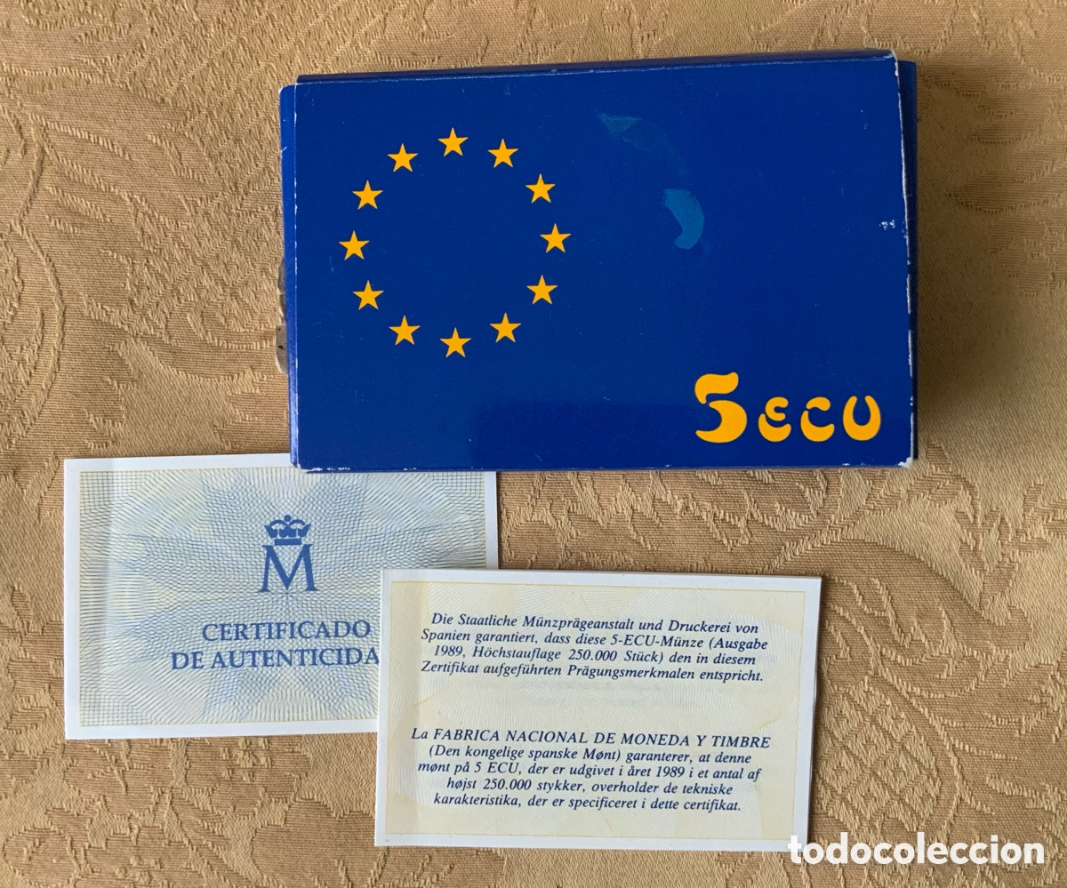 Monedas FNMT: MONEDA DE 5 ECU DE 1989 ESPA&Ntilde;A CASA DE LA MONEDA - Foto 12