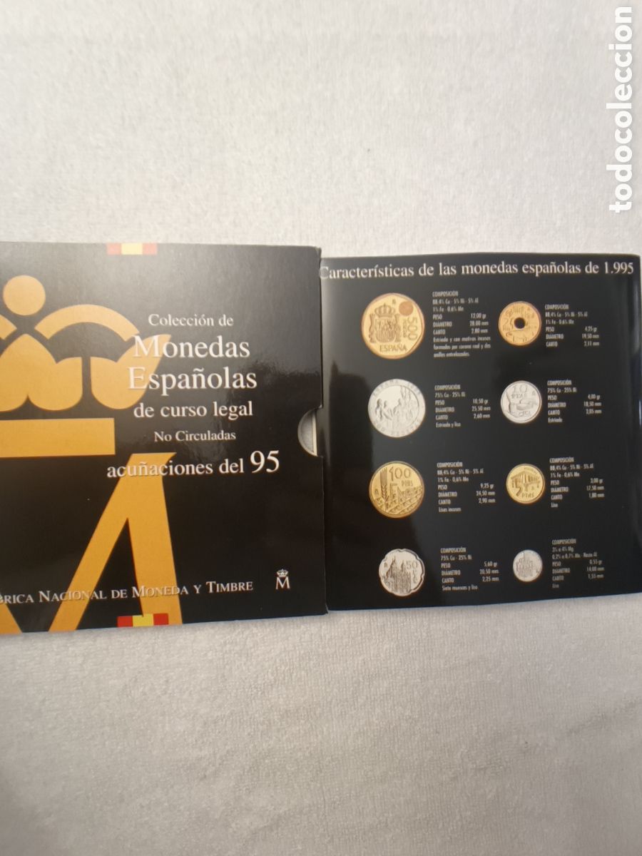 Monnaies FNMT: 1995 COLECCI&Oacute;N DE MONEDAS ESPA&Ntilde;OLAS DE CURSO LEGAL