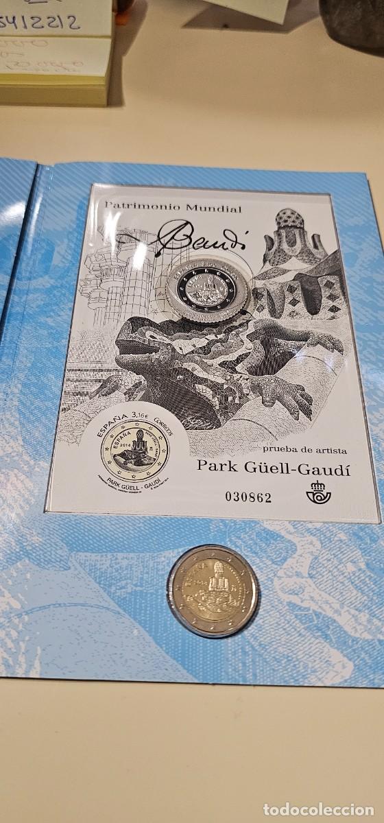Monedas FNMT: Parque Guell Gaudi Prueba plata sello y moneda