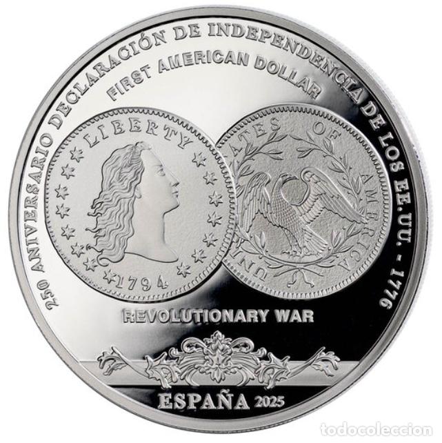 Monedas FNMT: FNMT 250 ANIV. EEUU - FIRST DOLLAR 8 REALES. 10&euro; PLATA PROOF
