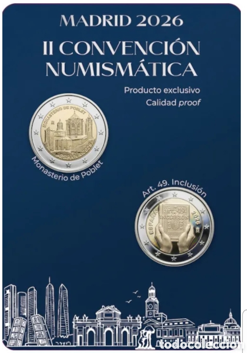 Monedas FNMT: 2&euro; EURO COINCARD PROOF SPAIN 2026 .....solo 500 carteras RARA