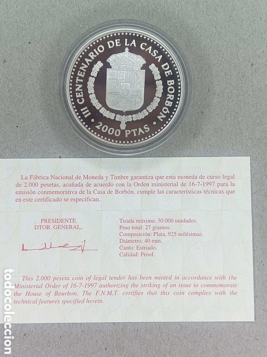 Monedas FNMT: 1997, 1&ordf; SERIE CASA DE BORBONES EN PLATA - Foto 11