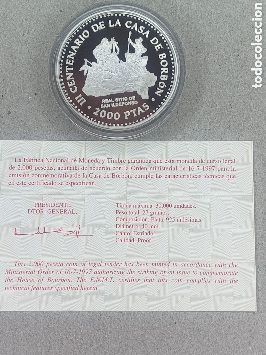 Monedas FNMT: 1997, 1&ordf; SERIE CASA DE BORBONES EN PLATA - Foto 19