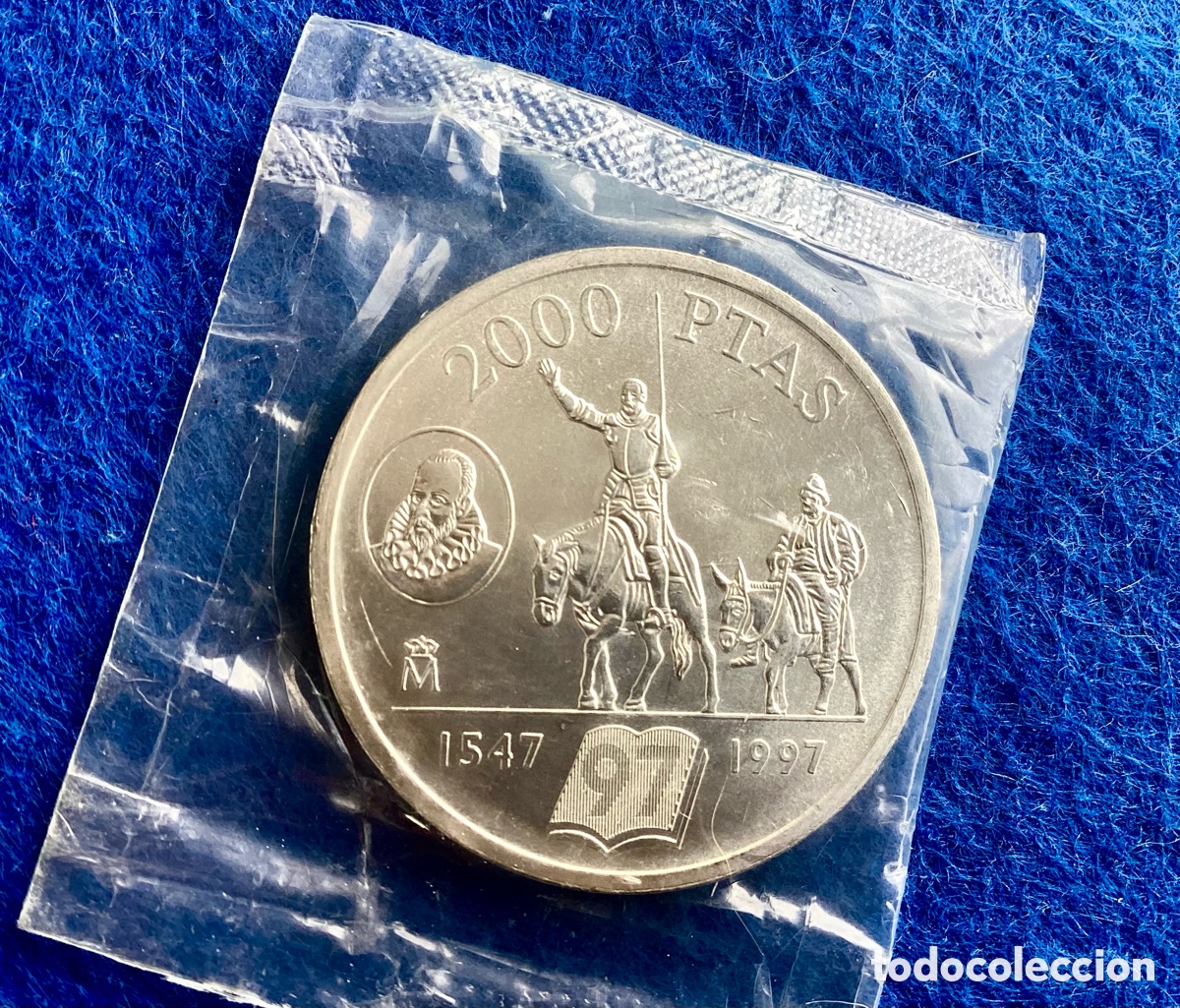 Monedas FNMT: 2000 pesetas 1997. Quijote. Plata 925. En bolsa original FNMT sin abrir