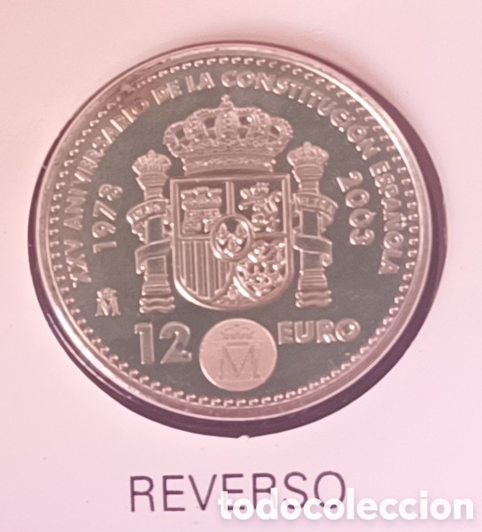 Monedas FNMT: 2003, CARTERA FNMT DEL XXV ANIVERSARIO DE LA CONSTRUCCI&Oacute;N ESPA&Ntilde;OLA, MONEDA DE 12&euro;.