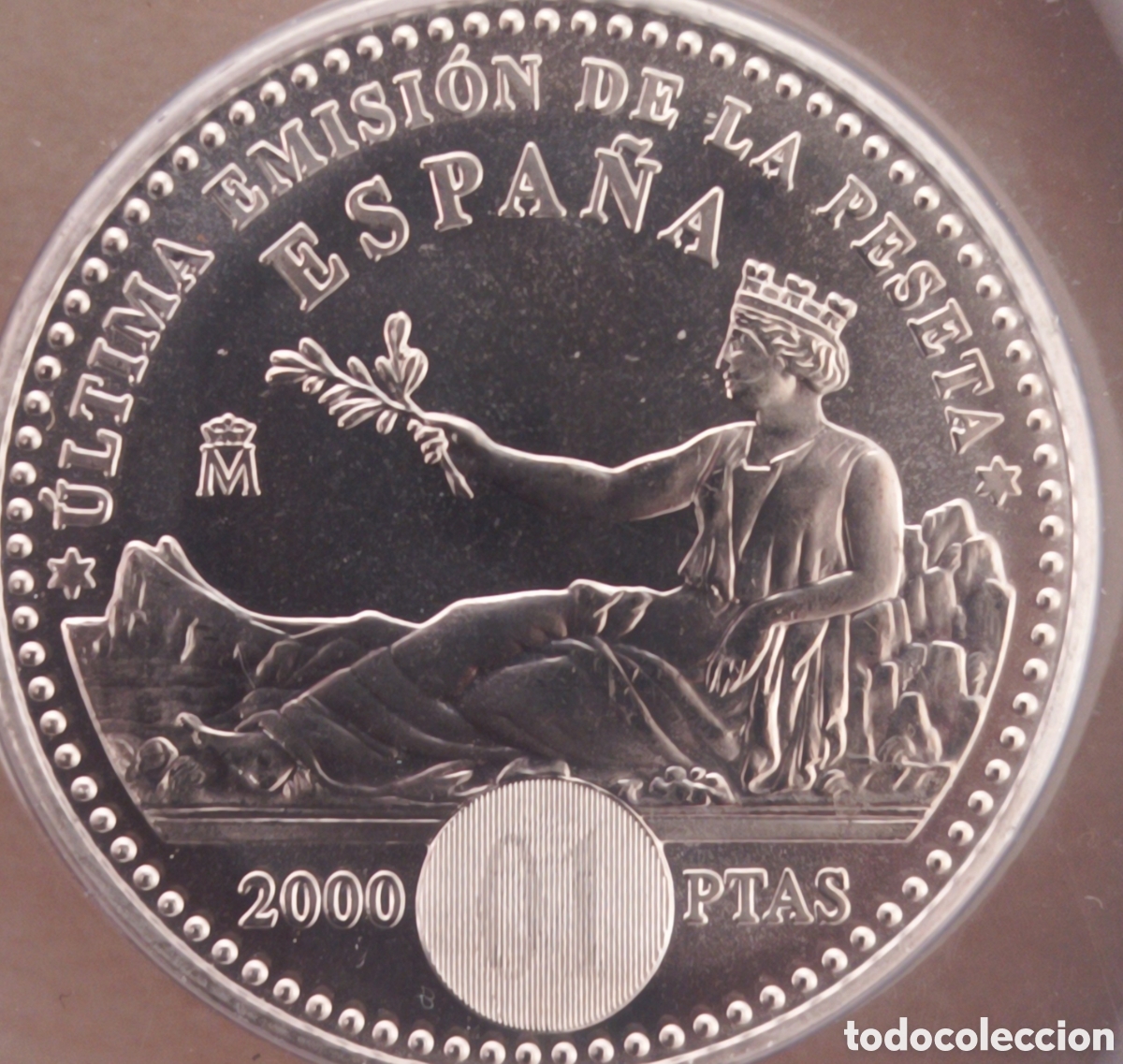 Monedas FNMT: 2001, CARTERA FNMT &Uacute;LTIMA EMISI&Oacute;N DE LA PESETA, MONEDAS DE 2000 Y 100 PESETAS.