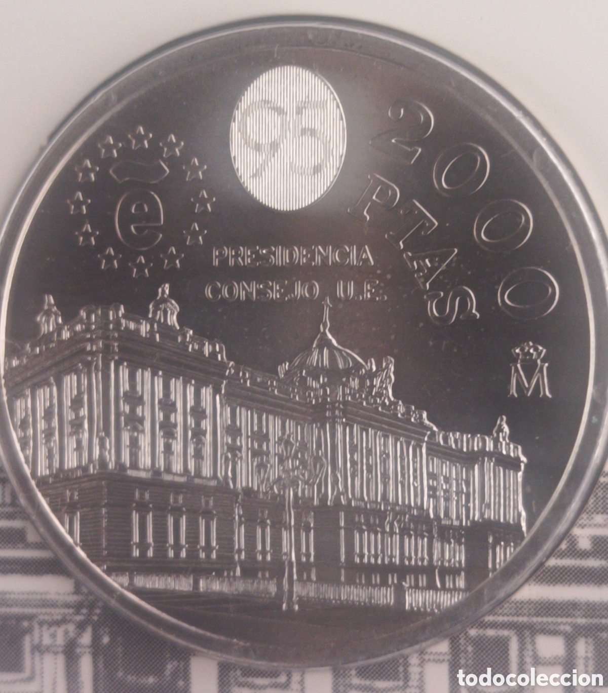 Monedas FNMT: 1995, CARTERA FNMT PRESIDENCIA ESPA&Ntilde;OLA DE LA UNI&Oacute;N EUROPEA, MONEDA DE 2000 PESETAS.