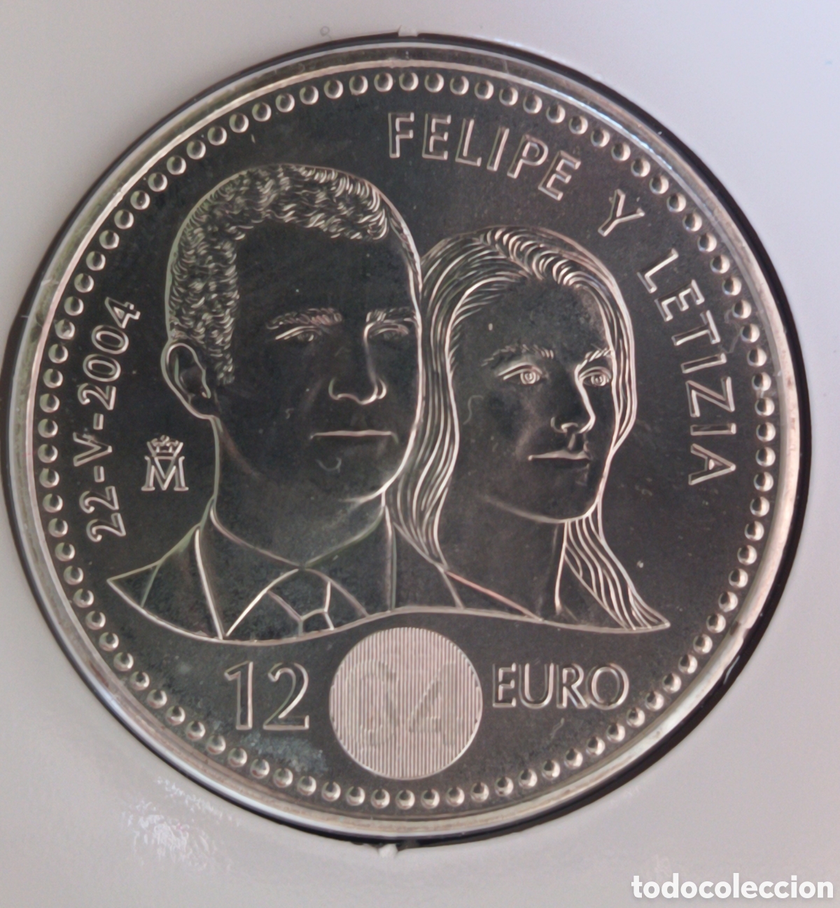 Monedas FNMT: 2004, CARTERA FNMT BODA REAL DE FELIPE Y LETIZIA, MONEDA DE 12 EUROS