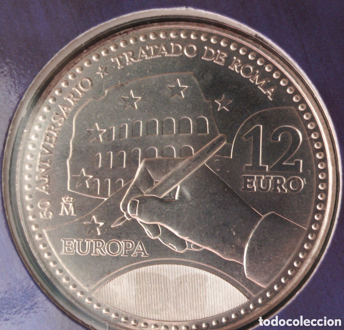 Monedas FNMT: 2007, CARTERA FNMT 50 ANIVERSARIO DEL TRATADO DE ROMA, MONEDAS DE 12&euro; +2 &euro;.