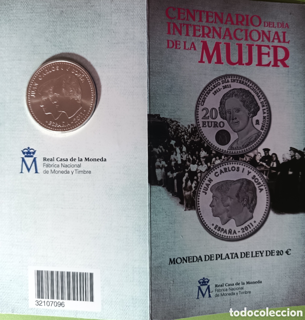 Monedas FNMT: 2011, CARTERA FNMT CENTENARIO DEL D&Iacute;A INTERNACIONAL DE LA MUJER, MONEDA DE 20&euro; - Foto 4
