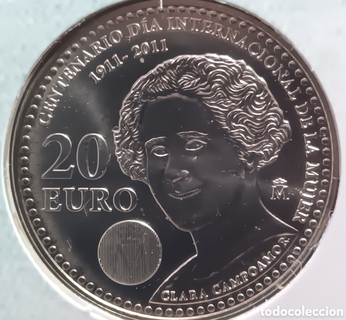 Monedas FNMT: 2011, CARTERA FNMT CENTENARIO DEL D&Iacute;A INTERNACIONAL DE LA MUJER, MONEDA DE 20&euro; - Foto 7