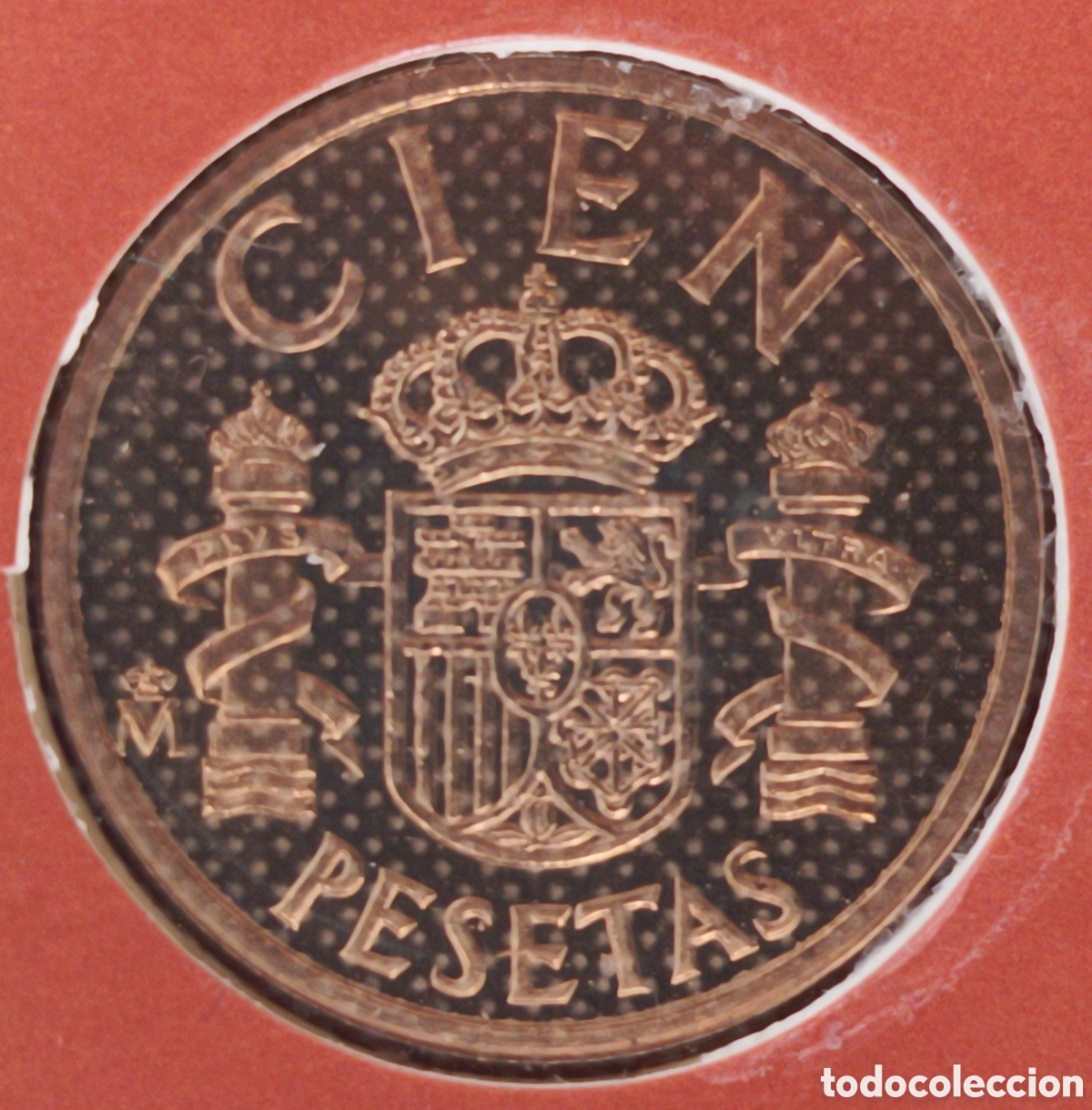Monedas FNMT: 1982, 20 PRUEBAS NUMISM&Aacute;TICAS DE LA MONEDA DE CIEN PESETAS, FLOR DE LIS DEL CANTO HACIA AMBOS LADOS.