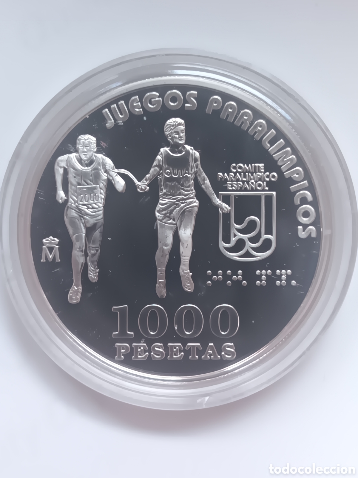 Monete FNMT: 2000, JUEGOS PARAL&Iacute;MPICOS, ATLETISMO PARA CIEGOS 1000 PTS.