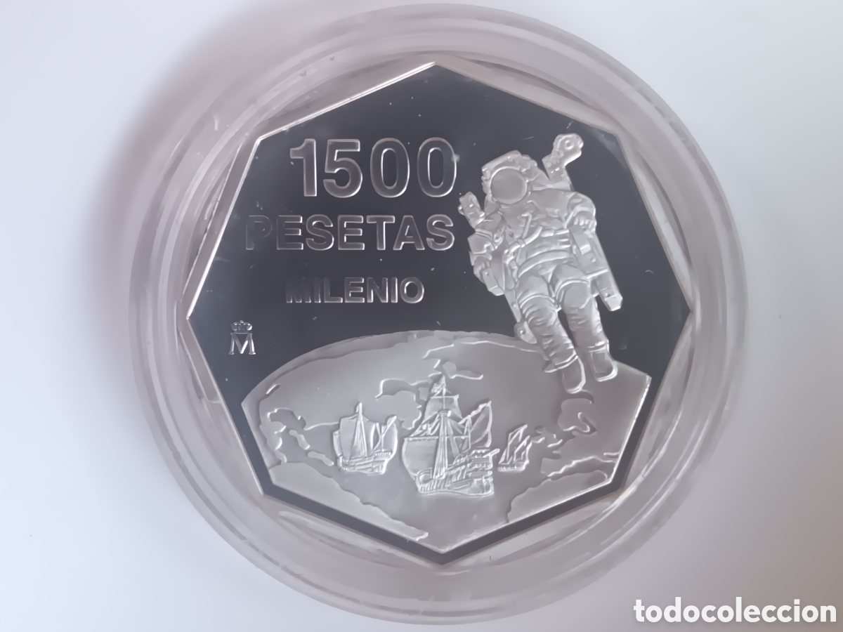 Monedas FNMT: 1999, MILENIO &rdquo;EL ASTRONAUTA&rdquo;, MONEDA DE 1500 PESETAS.