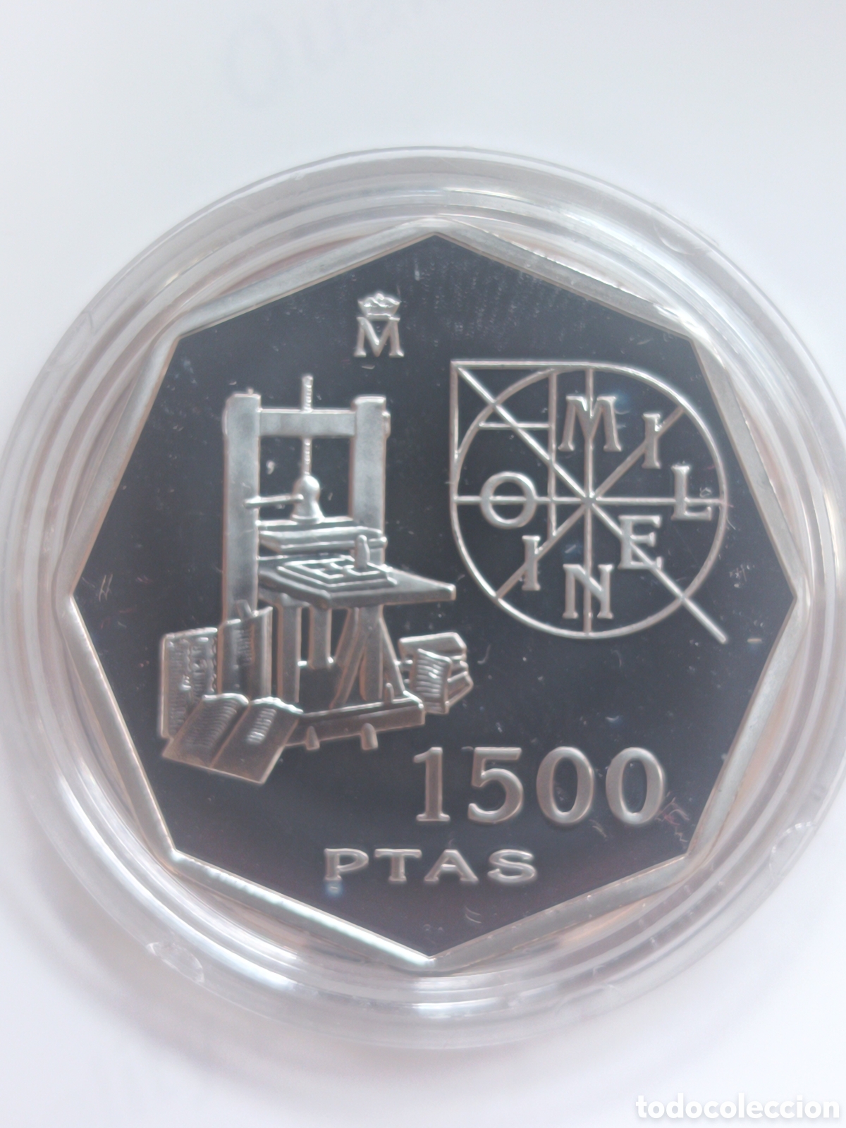 Monedas FNMT: 2000, MILENIO &rdquo;IMPRENTA&rdquo;, MONEDA DE 1500 PESETAS.