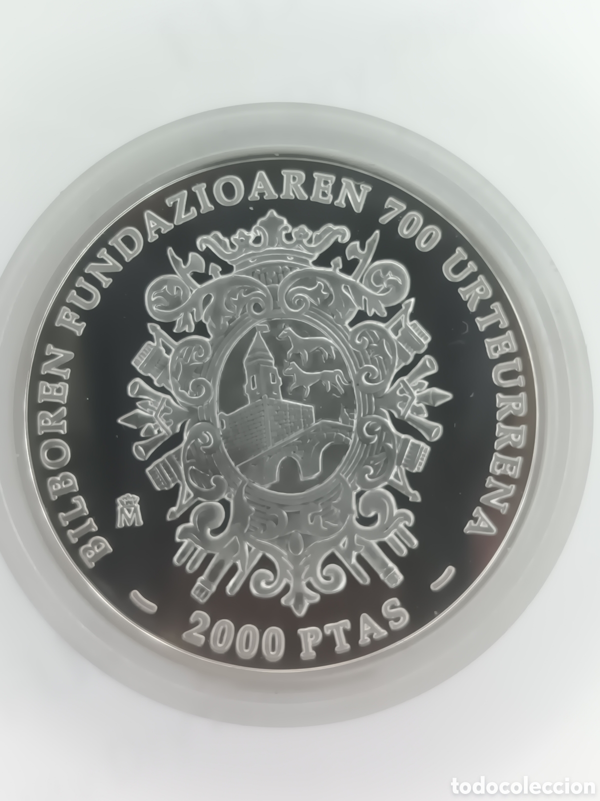 Monedas FNMT: 2000, 700 ANIVERSARIO DE LA FUNDACI&Oacute;N DE LA VILLA DE BILBAO, MONEDA DE 2000 PESETAS.