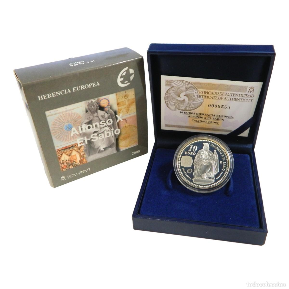 Monedas FNMT: 2008 &ndash; ESPA&Ntilde;A &ndash; 10 EURO &ndash; HERENCIA EUROPEA &ndash; ALFONSO X &ndash; EL SABIO &ndash; PLATA PROOF T1