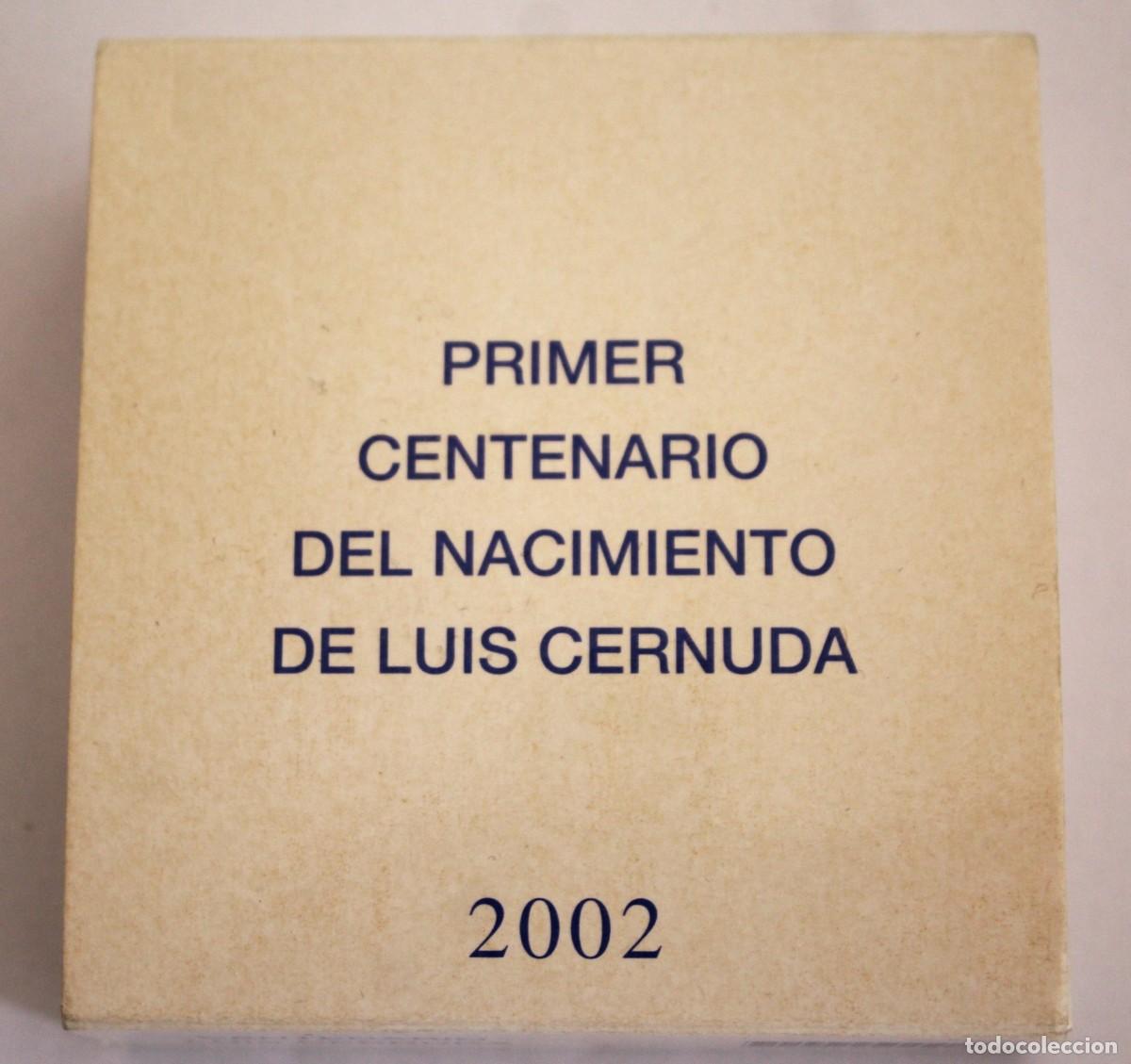 Moedas FNMT: MONEDA DE 10 EUROS PRIMER CENTENARIO DEL NACIMIENTO DE LUIS CERNUDA 2002