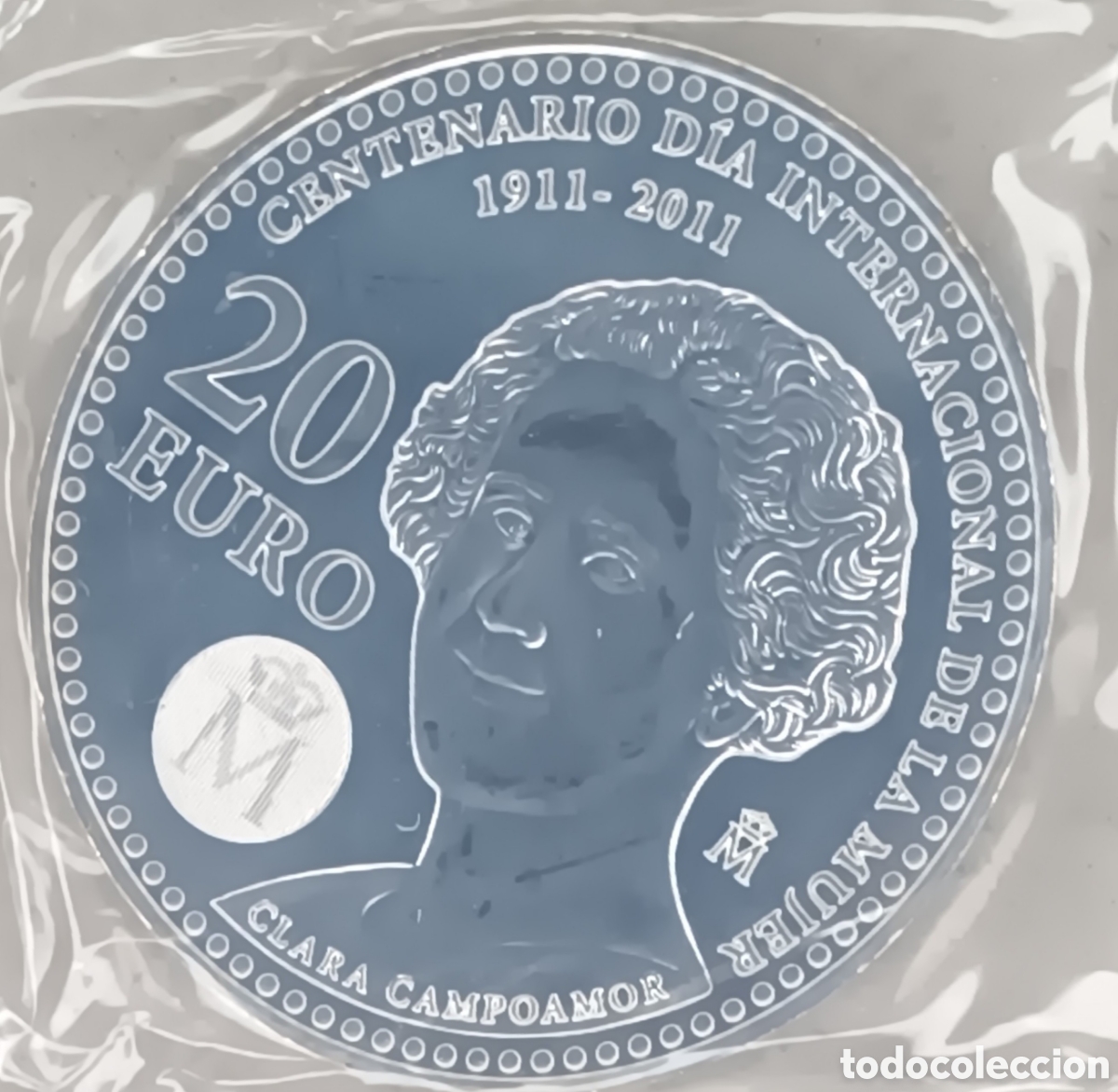 Monedas FNMT: 2011, MONEDA DE 20 EUROS, CLARA CAMPOAMOR, CENTENARIO DEL D&Iacute;A INTERNACIONAL DE LA MUJER.