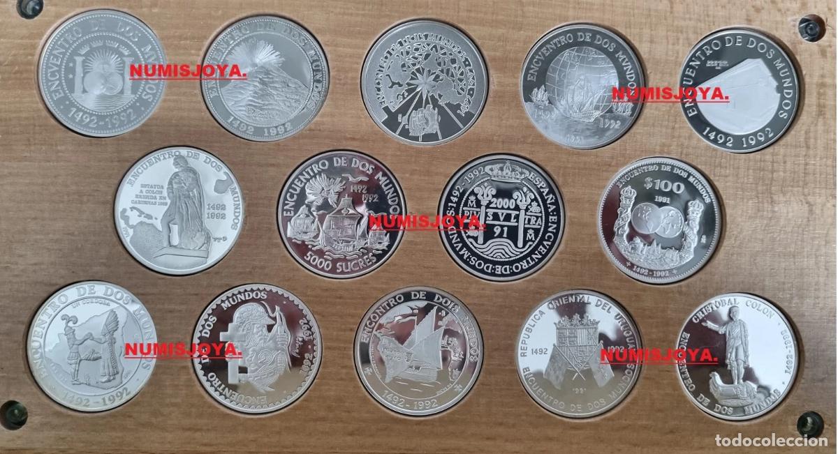 Monedas FNMT: 1&ordf; SERIE IBEROAMERICANA COMPLETA PLATA a&ntilde;o 1991 ENCUENTRO DE DOS MUNDOS 1492 - 1992.