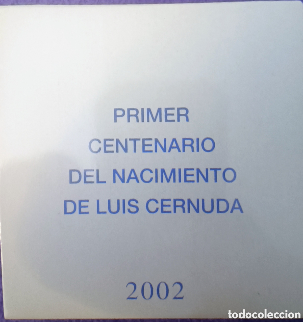 Monedas FNMT: 2002, PRIMER CENTENARIO DEL NACIMIENTO DE LUIS CERNUDA, MONEDA DE 10 EUROS. - Foto 2