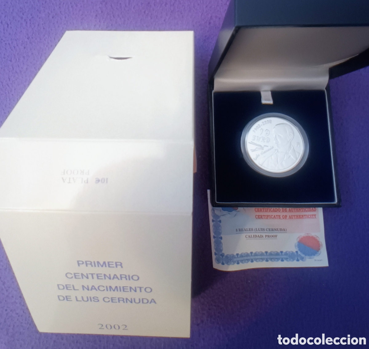 Monedas FNMT: 2002, PRIMER CENTENARIO DEL NACIMIENTO DE LUIS CERNUDA, MONEDA DE 10 EUROS. - Foto 3