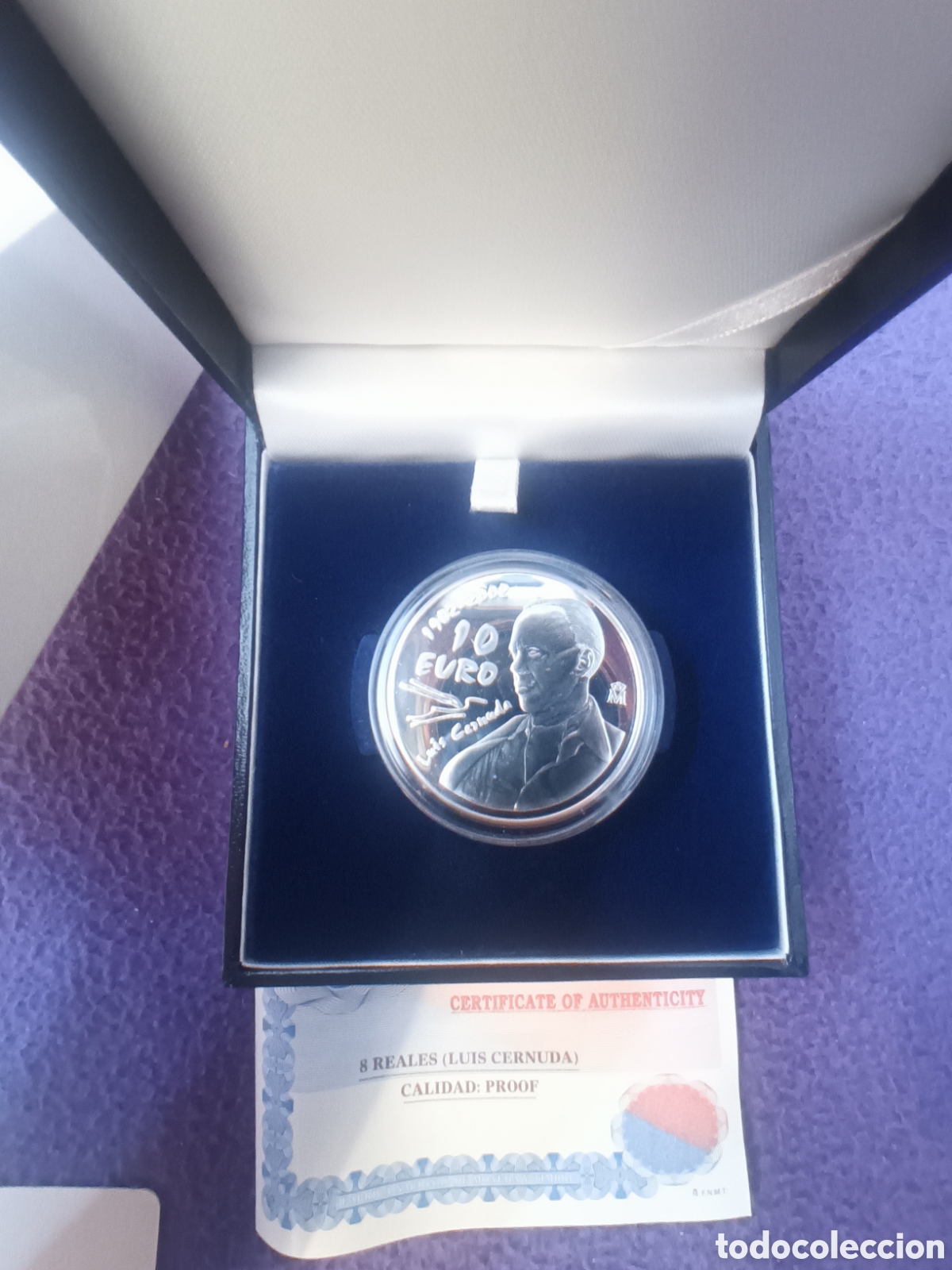 Monedas FNMT: 2002, PRIMER CENTENARIO DEL NACIMIENTO DE LUIS CERNUDA, MONEDA DE 10 EUROS. - Foto 4