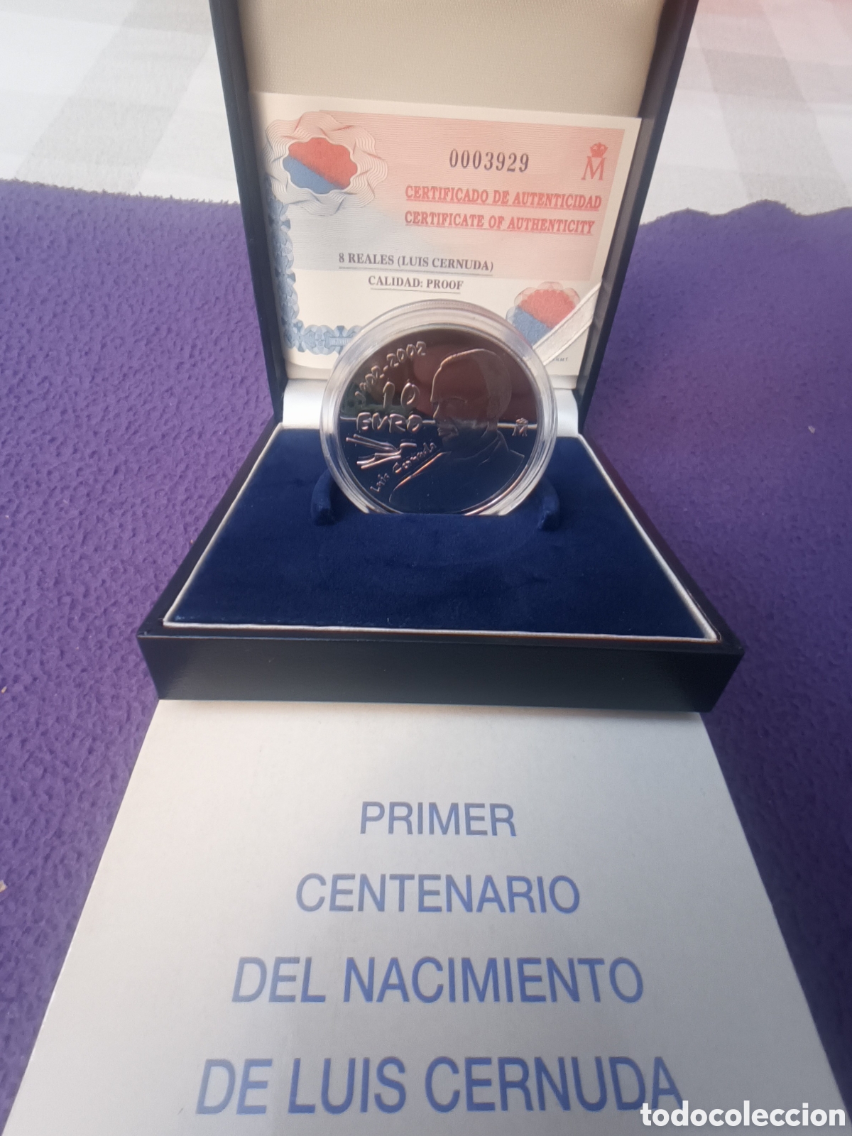 Monedas FNMT: 2002, PRIMER CENTENARIO DEL NACIMIENTO DE LUIS CERNUDA, MONEDA DE 10 EUROS. - Foto 7
