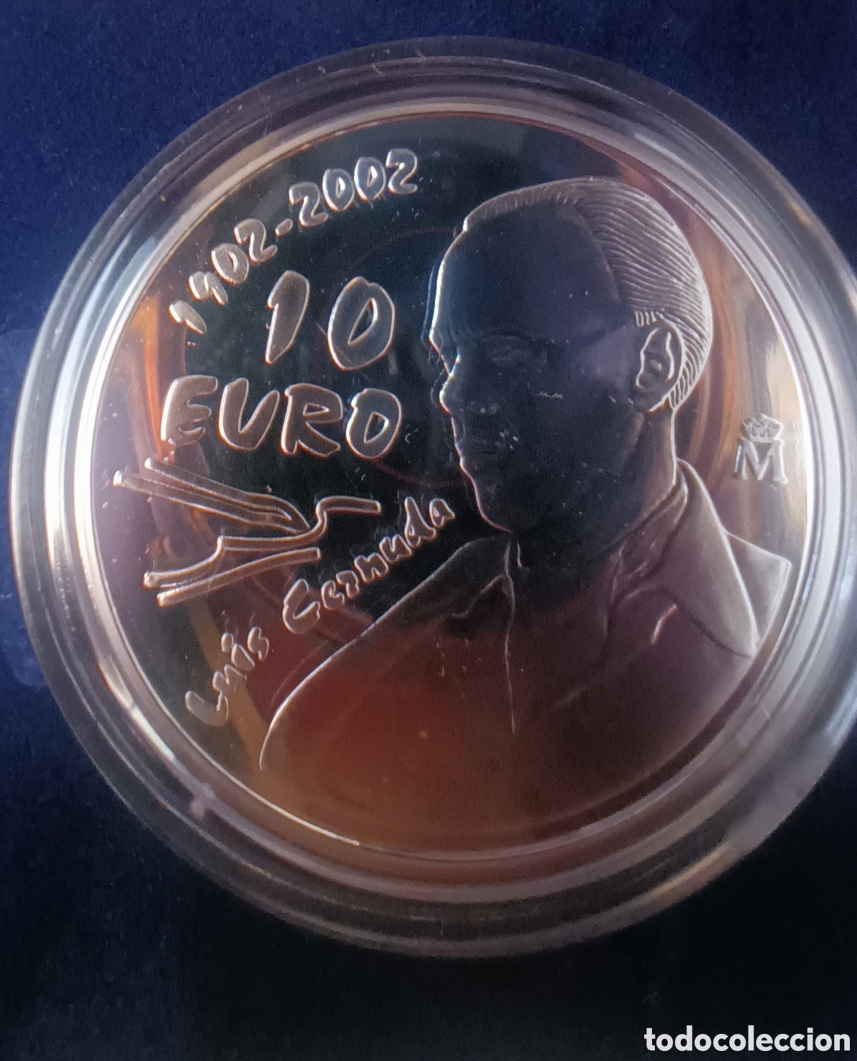 Monedas FNMT: 2002, PRIMER CENTENARIO DEL NACIMIENTO DE LUIS CERNUDA, MONEDA DE 10 EUROS. - Foto 5