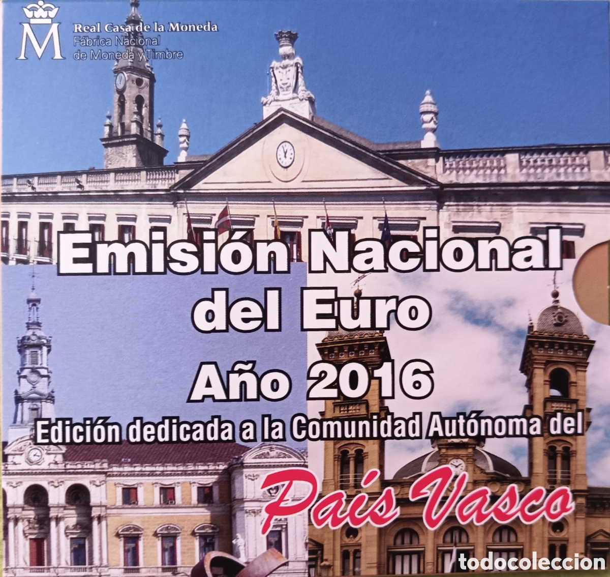 Monedas FNMT: 2016, ASTURIAS, PA&Iacute;S VASCO Y MURCIA, TRES EUROSET COMUNIDADES Y CIUDADES AUT&Oacute;NOMAS DE ESPA&Ntilde;A. ERROR.